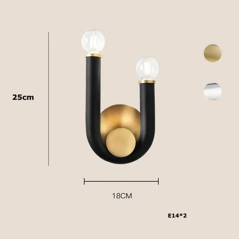 Modern black & gold dimmable led chandelier living room tube light