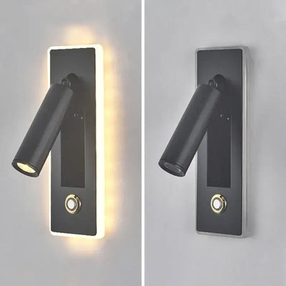 Modern black & gold dimmable led wall sconce bedroom reading light