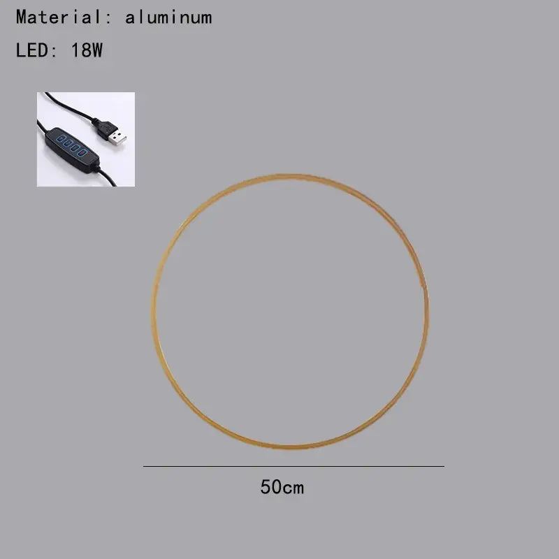 Modern black & gold dimmable ring wall lamp for living room led lighting