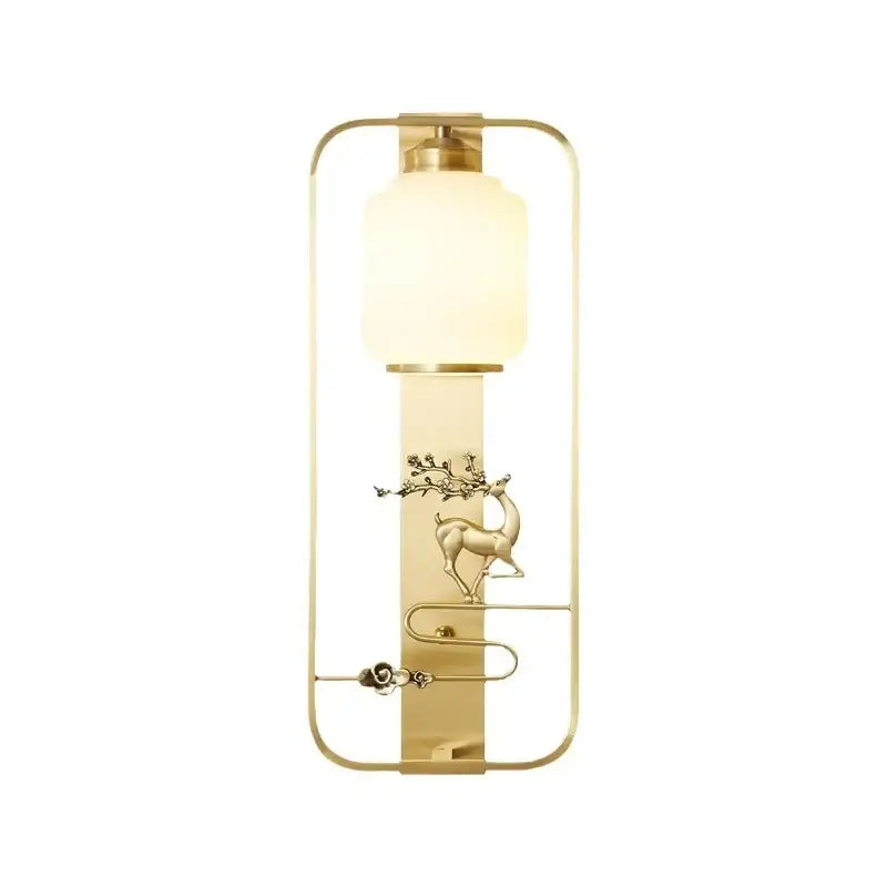 Modern black & gold elk decor wall lights living room rectangular sconce