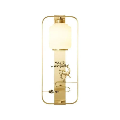 Modern black & gold elk decor wall lights living room rectangular sconce
