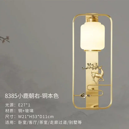 Modern black & gold elk decor wall lights living room rectangular sconce
