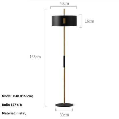 Modern black & gold floor lamp living room metal e27 light
