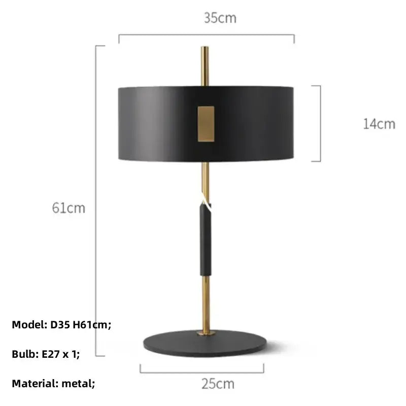 Modern black & gold floor lamp living room metal e27 light