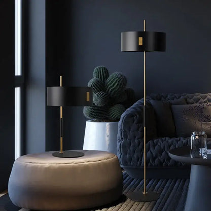 Modern black & gold floor lamp living room metal e27 light