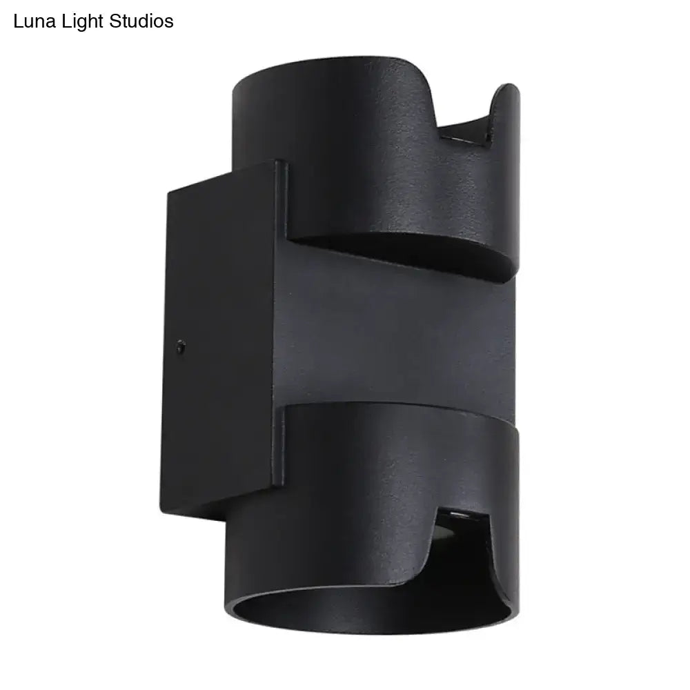 Modern black & gold geometric led flush mount wall light patio