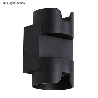 Modern black & gold geometric led flush mount wall light patio