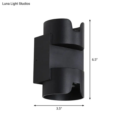 Modern black & gold geometric led flush mount wall light patio