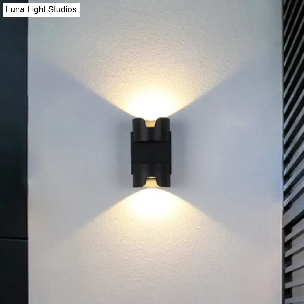 Modern black & gold geometric led flush mount wall light patio
