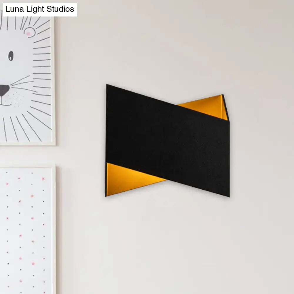 Modern black & gold geometric metal body wall lamp stairway light