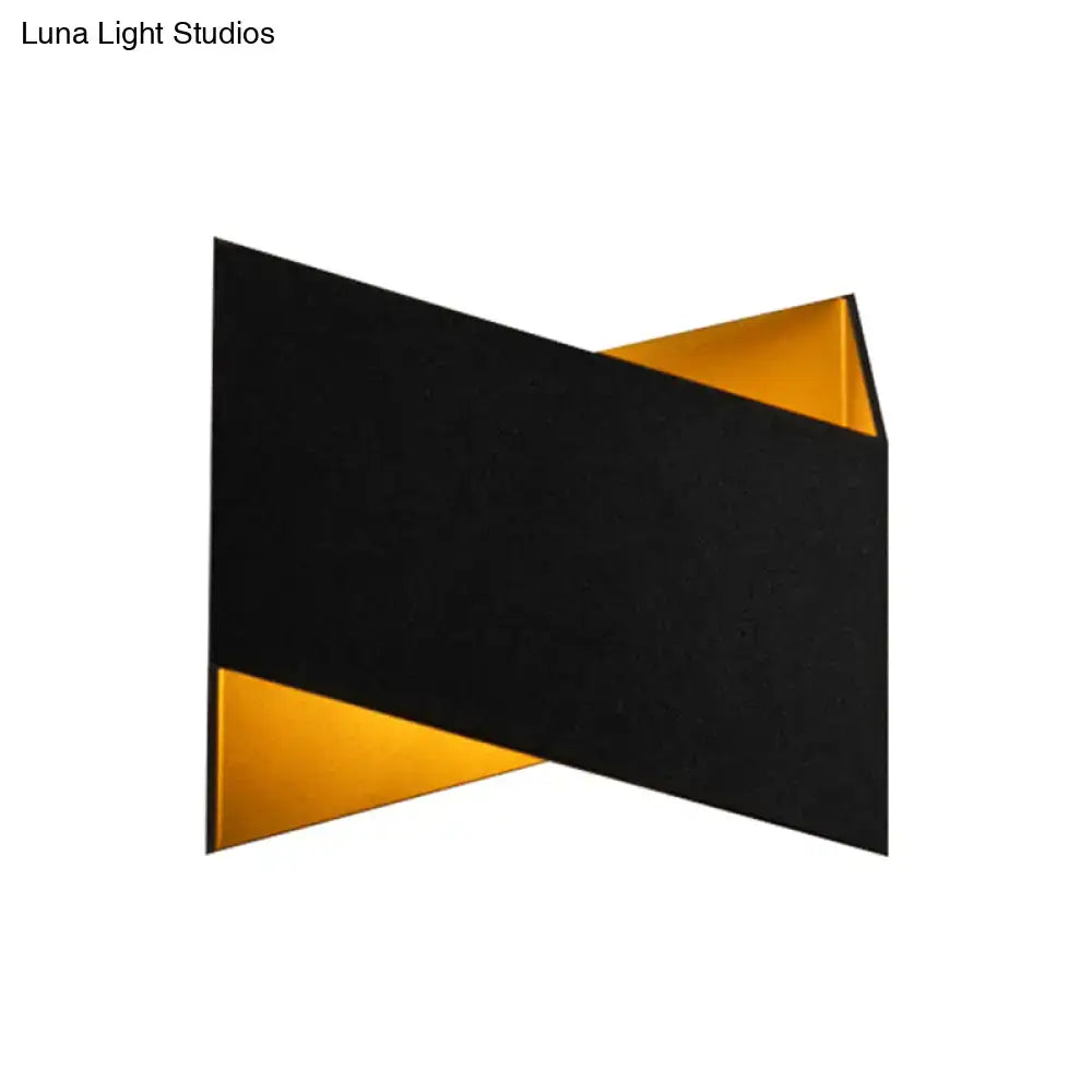 Modern black & gold geometric metal body wall lamp stairway light