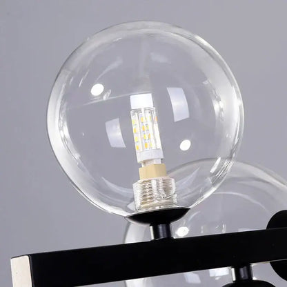 Modern black & gold glass ball led chandelier for dining room
