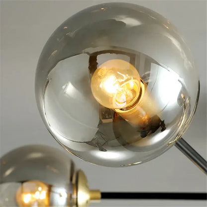 Modern black & gold glass ball led chandelier for living room