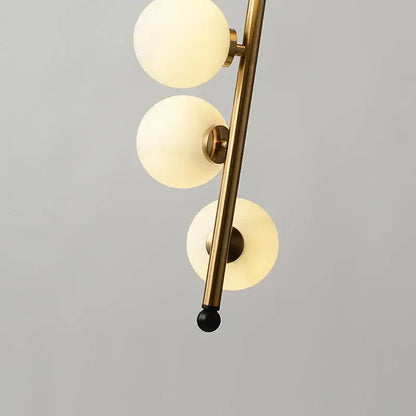 Modern black & gold glass ball pendant lights dining room 5 bulb