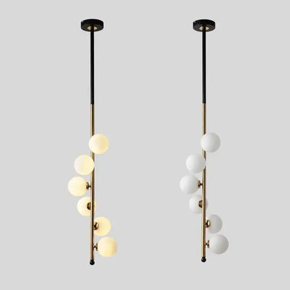 Modern black & gold glass ball pendant lights dining room 5 bulb