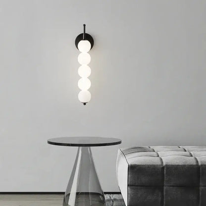 Modern black & gold glass bedside led wall lamp bedroom sconce