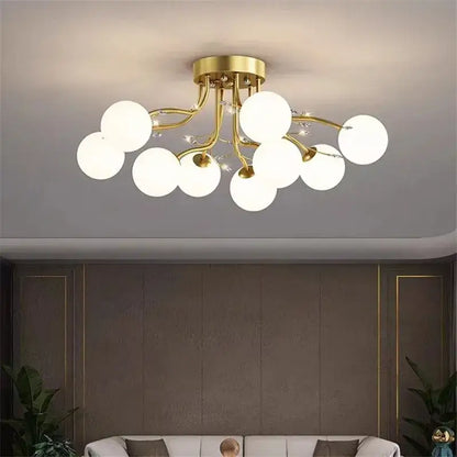 Modern black & gold glass bubble ball ceiling light living room
