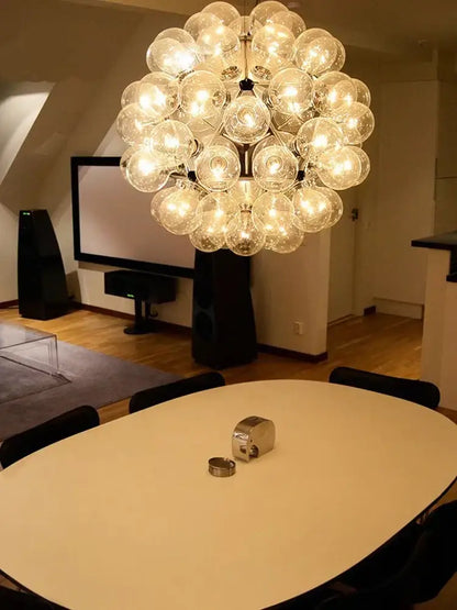 Modern black & gold glass dandelion led chandelier living room light