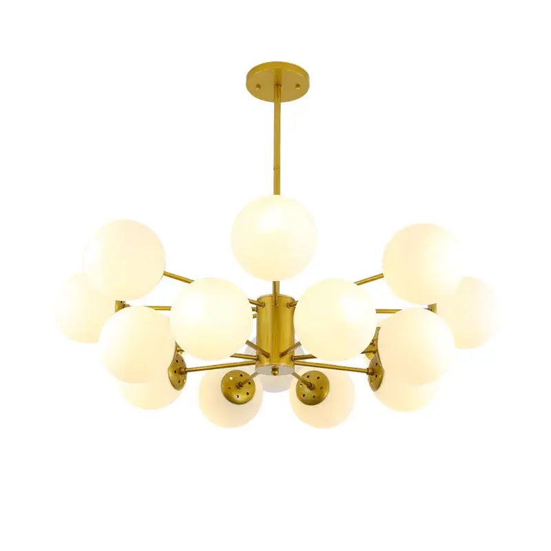 Modern black & gold glass globe pendant light for living room