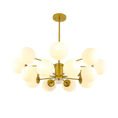 Modern black & gold glass globe pendant light for living room