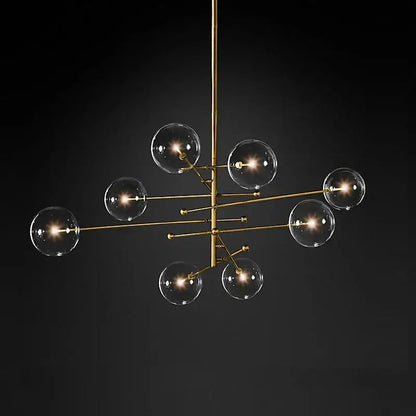 Modern black gold glass led chandelier living room light