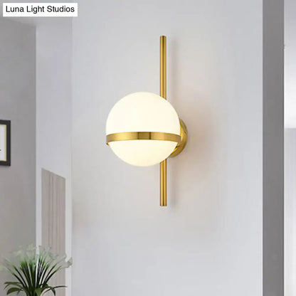 Modern black & gold glass shade wall sconce bedroom e26 e27 light