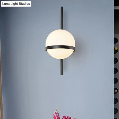 Modern black & gold glass shade wall sconce bedroom e26 e27 light