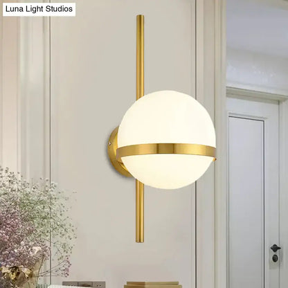 Modern black & gold glass shade wall sconce bedroom e26 e27 light