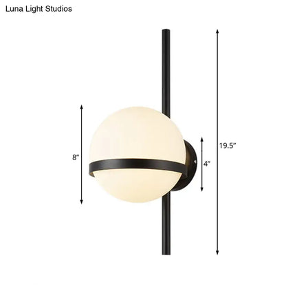 Modern black & gold glass shade wall sconce bedroom e26 e27 light