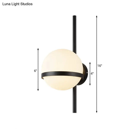Modern black & gold glass shade wall sconce bedroom e26 e27 light