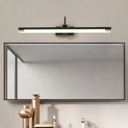 Modern black & gold greek key swing arm wall lamp bathroom light