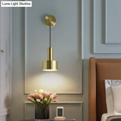 Modern black & gold grenade shaped wall lamp bedroom reading light