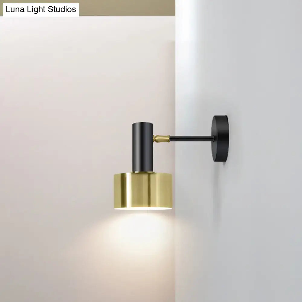 Modern black & gold grenade shaped wall lamp bedroom reading light