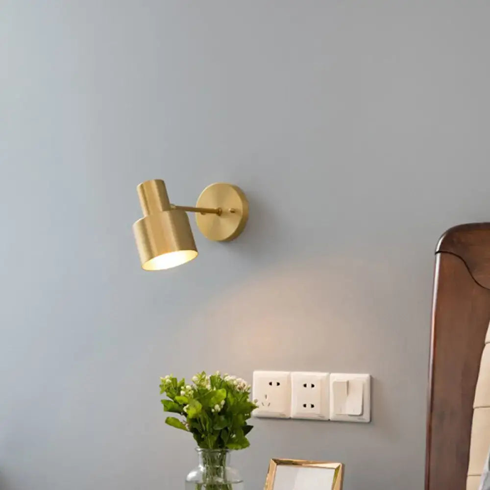 Modern black & gold grenade shaped wall lamp bedroom reading light