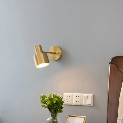 Modern black & gold grenade shaped wall lamp bedroom reading light
