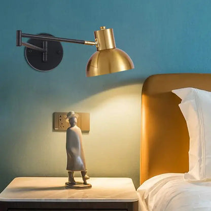 Modern black & gold iron art led wall lamp for bedroom
