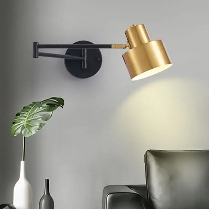 Modern black & gold iron art led wall lamp for bedroom