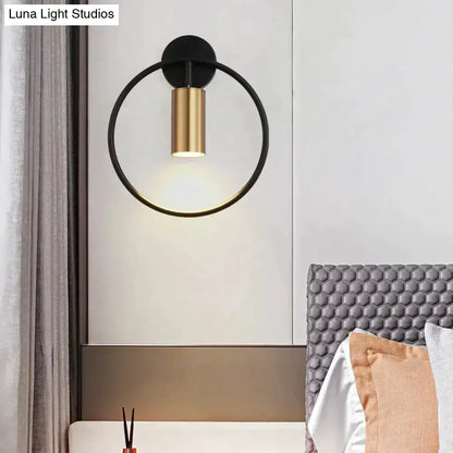 Modern black & gold irwin wall lamp bedroom sconce