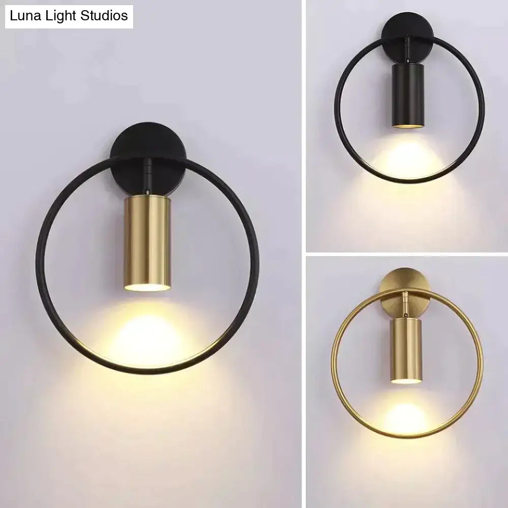 Modern black & gold irwin wall lamp bedroom sconce