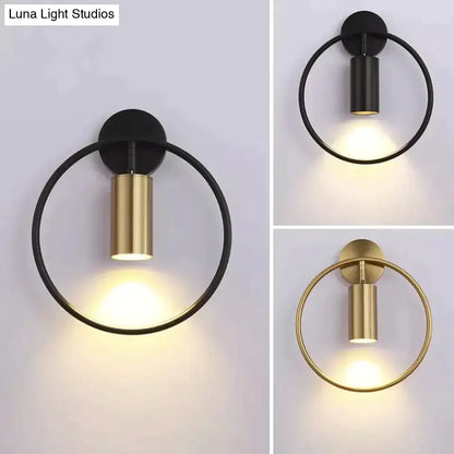 Modern black & gold irwin wall lamp bedroom sconce