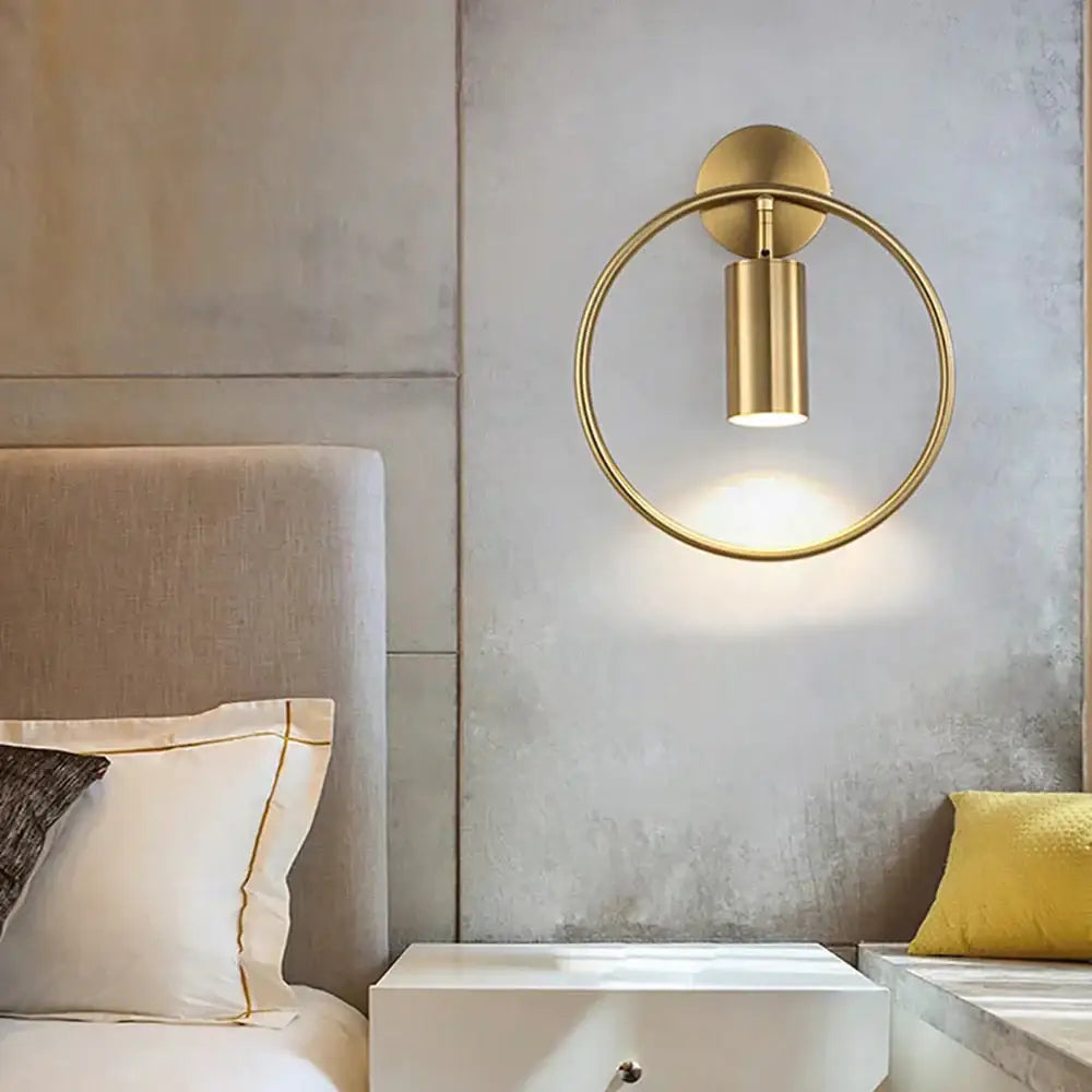 Modern black & gold irwin wall lamp bedroom sconce
