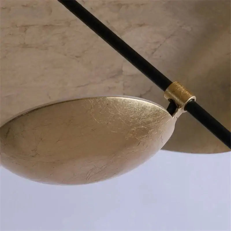 Modern black & gold leaf pendant light – living room decor