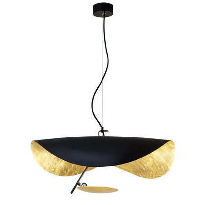 Modern black & gold leaf pendant light – living room decor