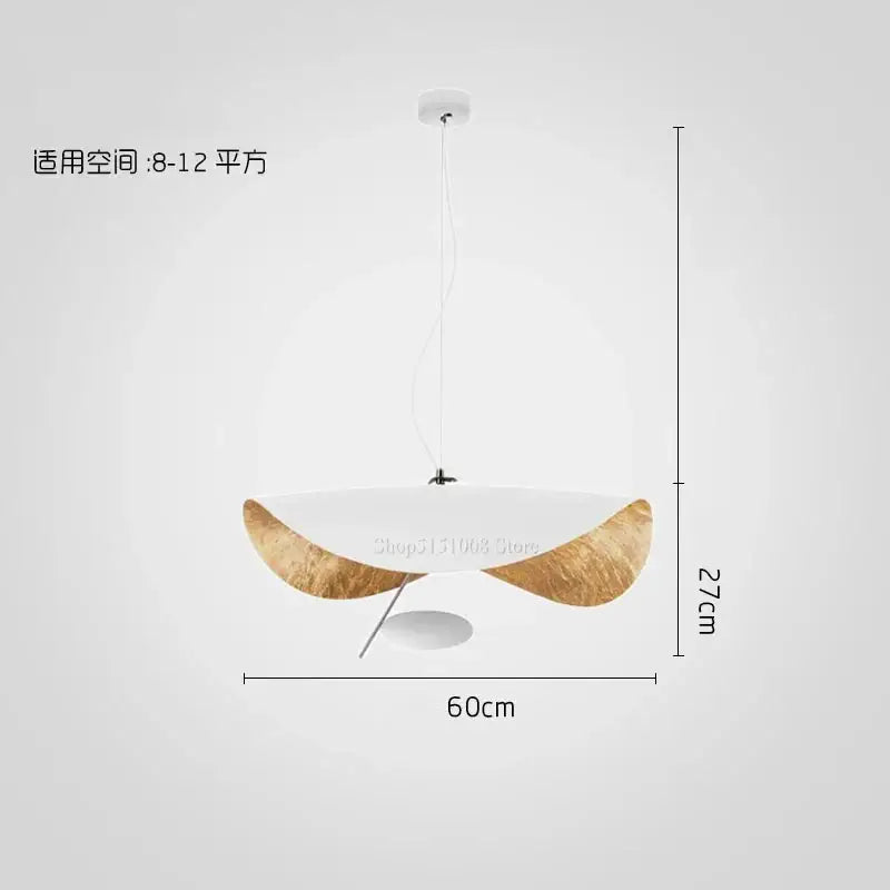 Modern black & gold leaf pendant light – living room decor