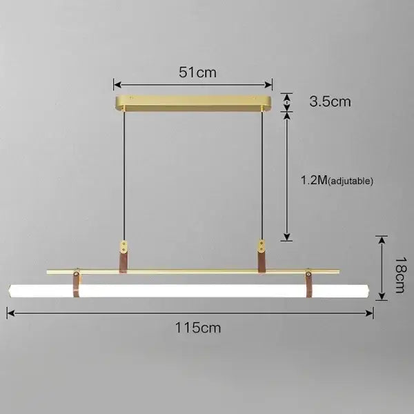 Modern black gold leather tube led pendant light – dining room