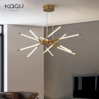 Modern black & gold led ceiling chandelier living room light