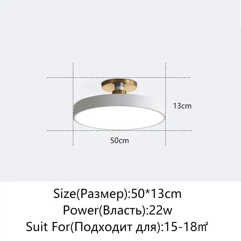 Modern black & gold led ceiling lamp living room circular light