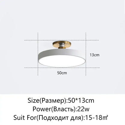 Modern black & gold led ceiling lamp living room circular light