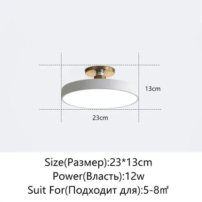 Modern black & gold led ceiling lamp living room circular light