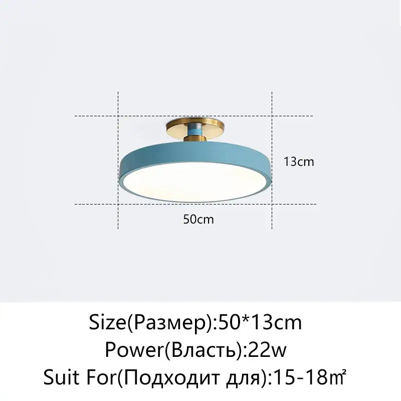 Modern black & gold led ceiling lamp living room circular light